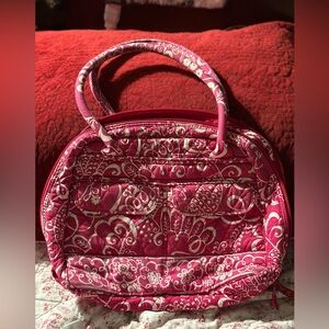Pre-Owned Vera Bradley Bowler Purse Pink Floral Retired